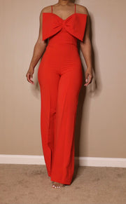 Put A Bow On It Jumpsuit (Red)