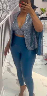 Blue Heat Faux Leather Pants