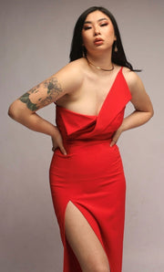 Gracie One Shoulder Dress (Red)